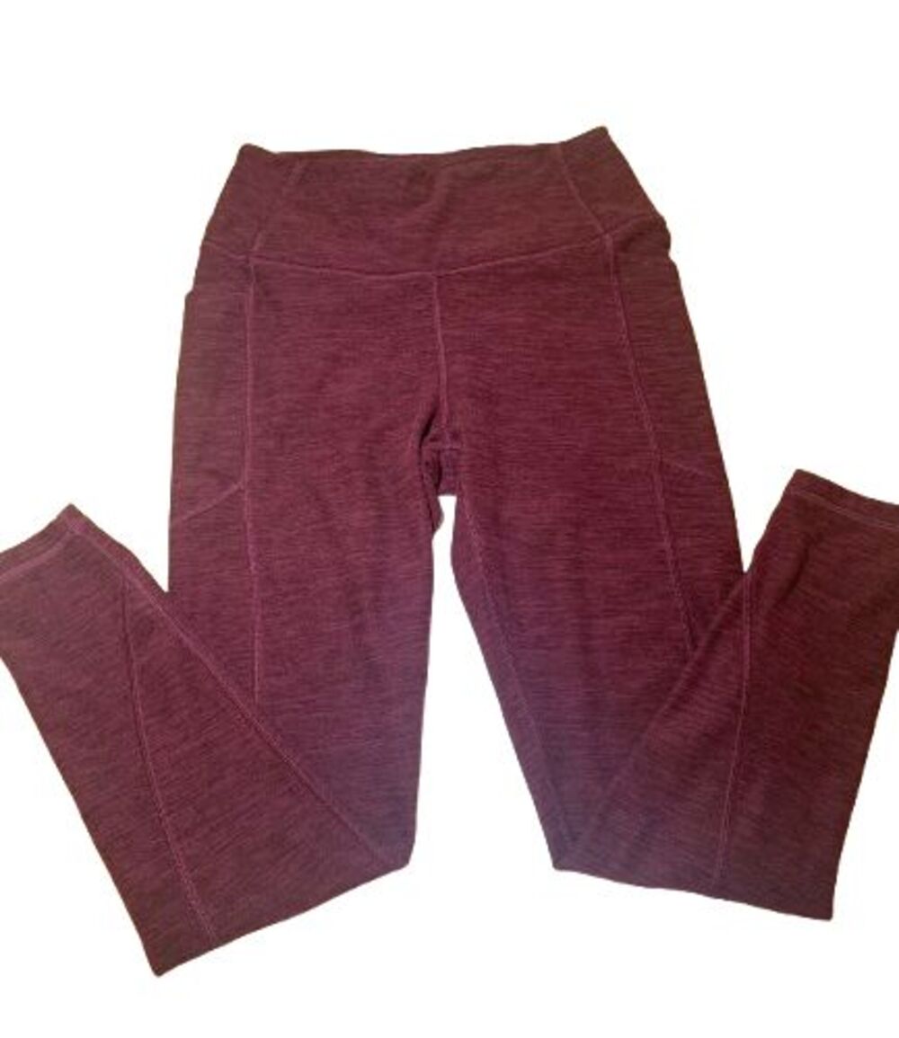 Victoria’s Secret Knockout Yoga Leggings Womens 6 Burgundy Heather High Rise